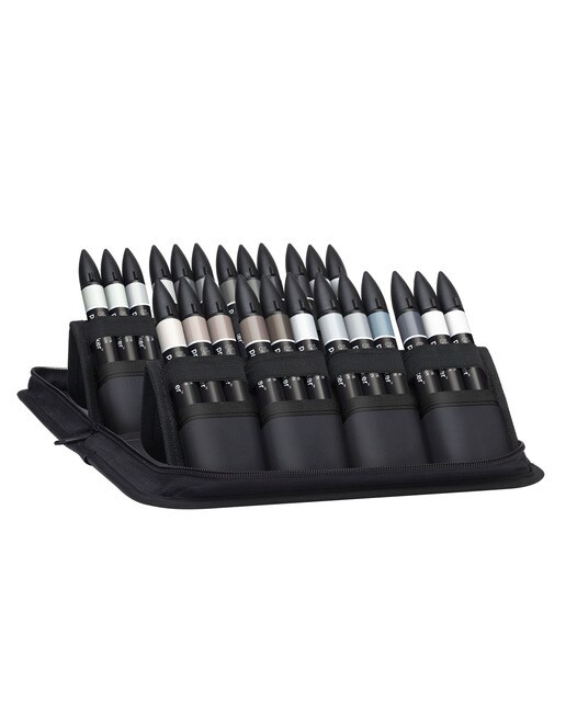 Conjunto de 24 Marcadores Promarker Winsor&Newton Preto e Cinzento Preto / Cinzento-4