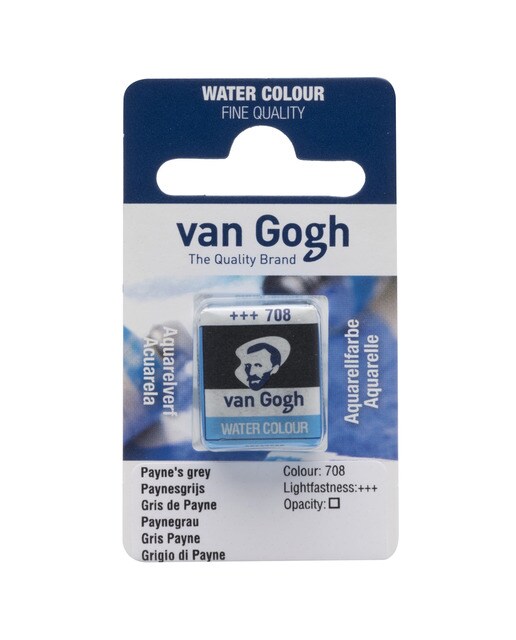 Aguarela em Pastilha Van Gogh Cinzento Payne 1