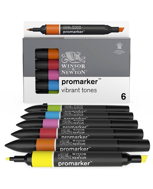 Set 6 Rotuladores Promarker Tonos Vibrantes Winsor&Newton