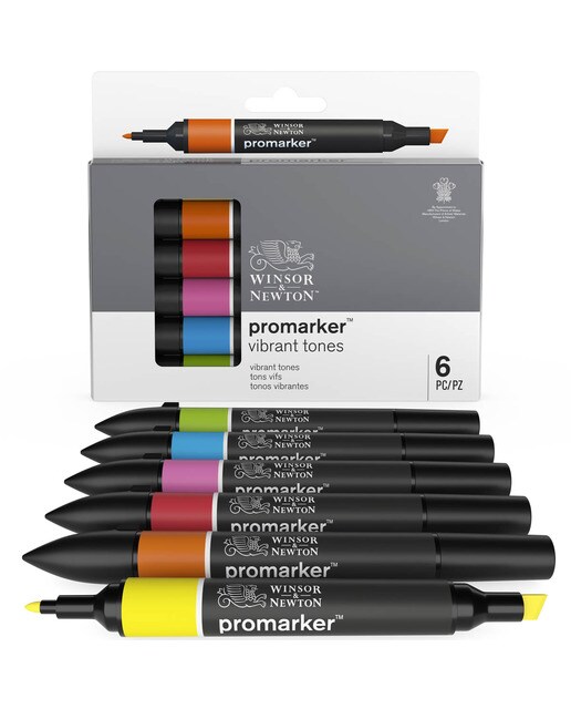 Conjunto de 6 marcadores Promarker tons vibrantes Winsor&Newton 10