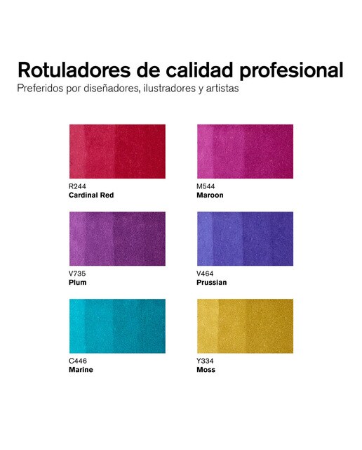 Conjunto de 6 marcadores Promarker tons ricos Winsor&Newton 2