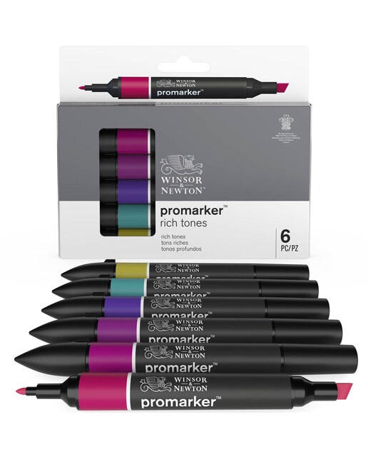 Conjunto de 6 marcadores Promarker tons ricos Winsor&Newton 11