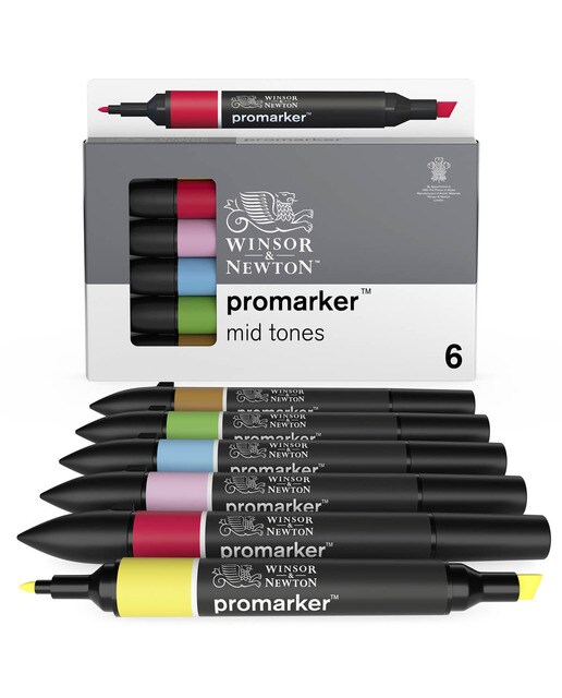 Imagen 0 de Set 6 Rotuladores Promarker Tonos Medios Winsor&Newton