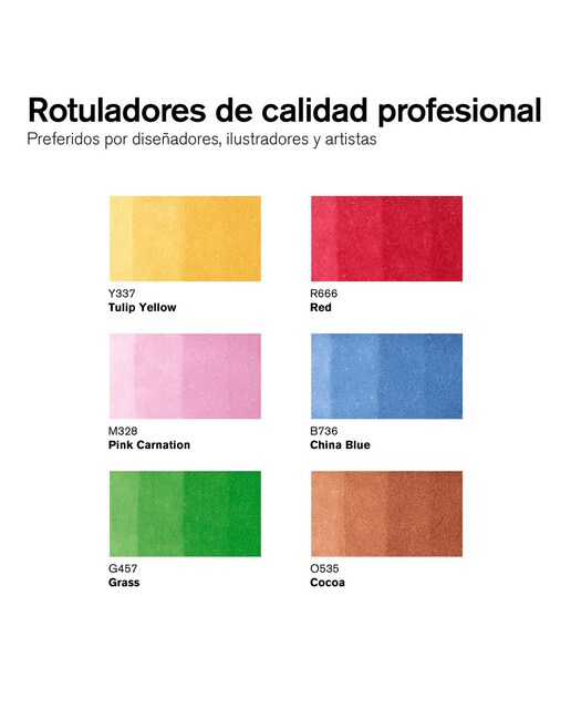Conjunto de 6 marcadores Promarker tons médios Winsor&Newton 2