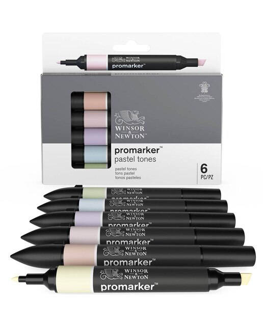 Conjunto de 6 marcadores Promarker tons pastel Winsor&Newton 11