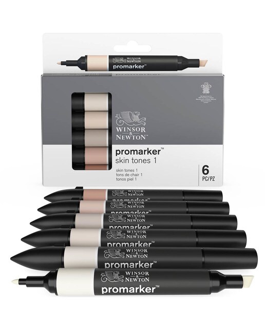 Conjunto de 6 marcadores Promarker tons pele Winsor&Newton 11