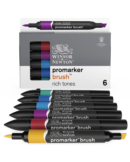 Imagen 0 de Set 6 Rotuladores Brushmarker Tonos Ricos Winsor&Newton