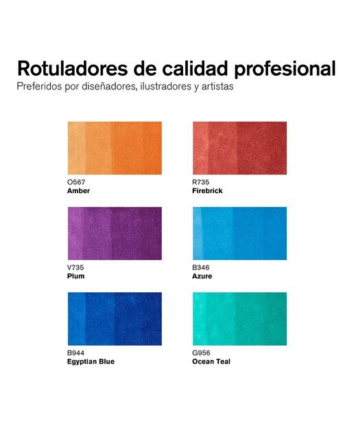 Conjunto de 6 marcadores Brushmarker tons ricos Winsor&Newton 2