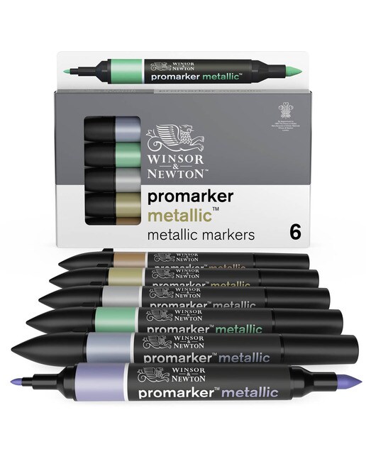 Conjunto de 6 Canetas de Feltro Metalic Marker 1