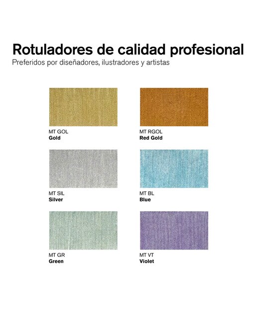 Conjunto de 6 Canetas de Feltro Metalic Marker 2