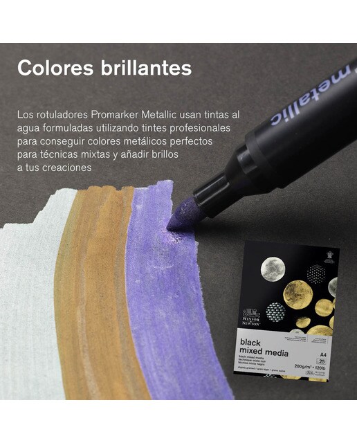 Conjunto de 6 Canetas de Feltro Metalic Marker 4