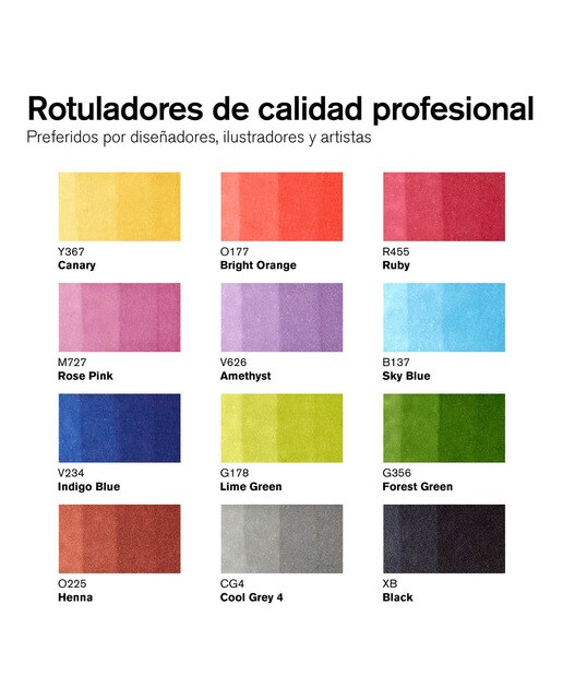 Conjunto de 12 marcadores Promarker Winsor&Newton 2