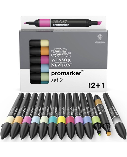 Conjunto de 12 marcadores Promarker Winsor&Newton 1