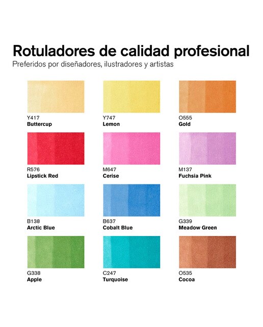 Conjunto de 12 marcadores Promarker Winsor&Newton 2