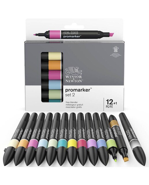 Conjunto de 12 marcadores Promarker Winsor&Newton 10