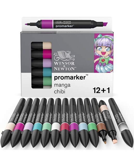 Set 12+1 Rotuladores Promarker Manga Chibi Winsor&Newton