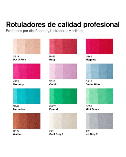 Conjunto de 12+1 marcadores Promarker Manga Chibi Winsor&Newton 2