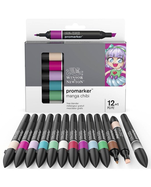 Conjunto de 12+1 marcadores Promarker Manga Chibi Winsor&Newton 10
