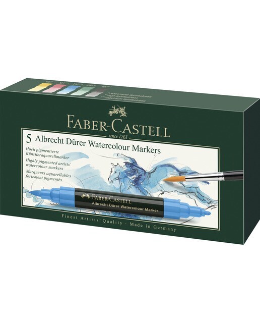 Pack con 5 marcadores Aculébrale Doble Punta  Albrecht Dürer Faber-Castell