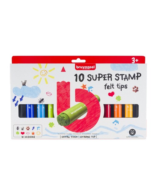 Imagem 0 de Conjunto de 10 Canetas de Feltro Bruynzeel Super