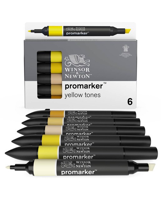 Conjunto de 6 marcadores Promarker amarelos Amarelo-1