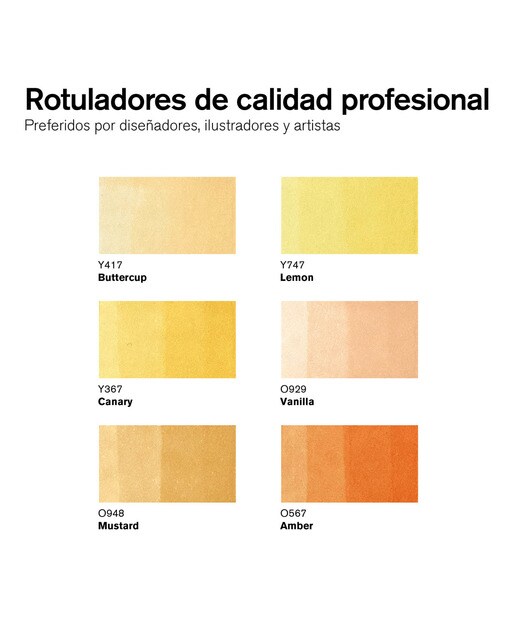 Conjunto de 6 marcadores Promarker amarelos Amarelo-2
