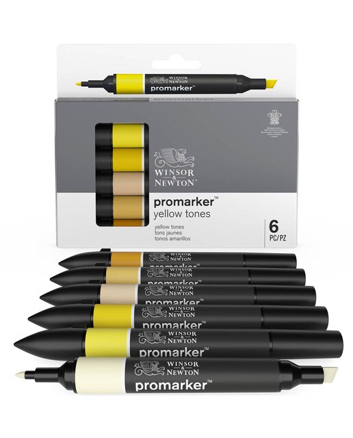 Conjunto de 6 marcadores Promarker amarelos Amarelo-11