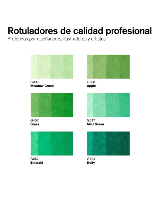Conjunto de 6 marcadores Promarker verdes Verde-2
