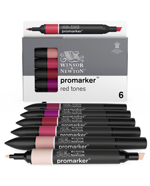 Conjunto de 6 canetas de feltro Promarker Vermelhos Vermelho-1