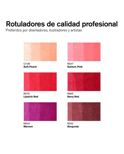 Conjunto de 6 canetas de feltro Promarker Vermelhos Vermelho-2