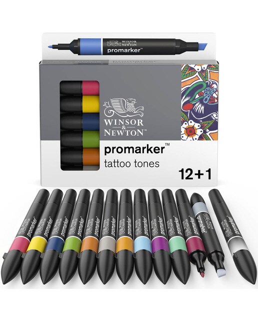 Conjunto de 12 Canetas de feltro Promarker Tons Tattoo - Multicolor Multicolor-1