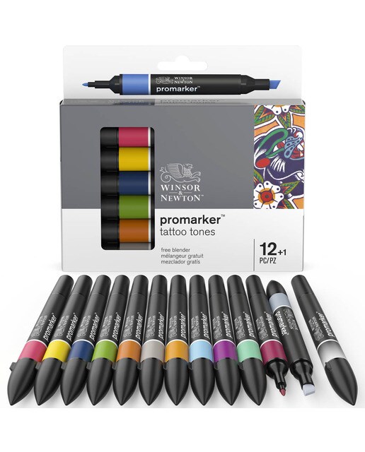 Conjunto de 12 Canetas de feltro Promarker Tons Tattoo - Multicolor Multicolor-11