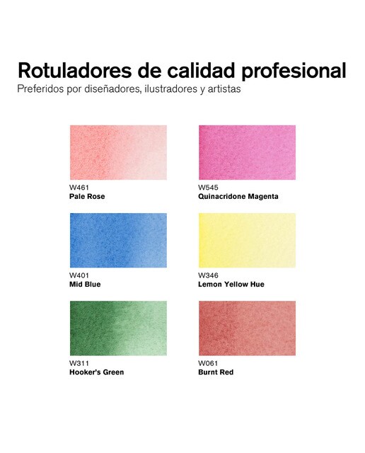 Conjunto de 6 Canetas de feltro Promarker Watercolor Tons Florais - Multicolor Multicolor-2