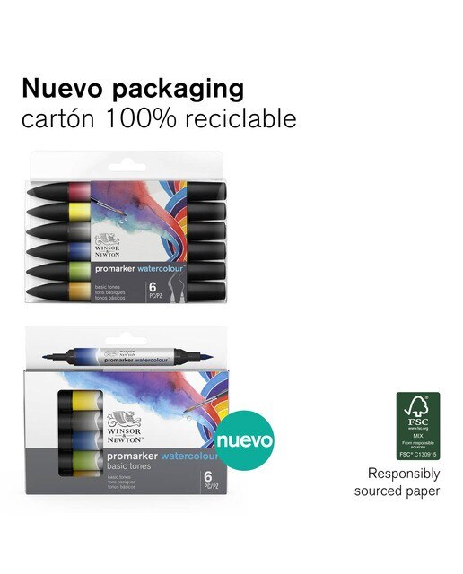 Conjunto de 6 Canetas de feltro Promarker Watercolor Tons Florais - Multicolor Multicolor-7