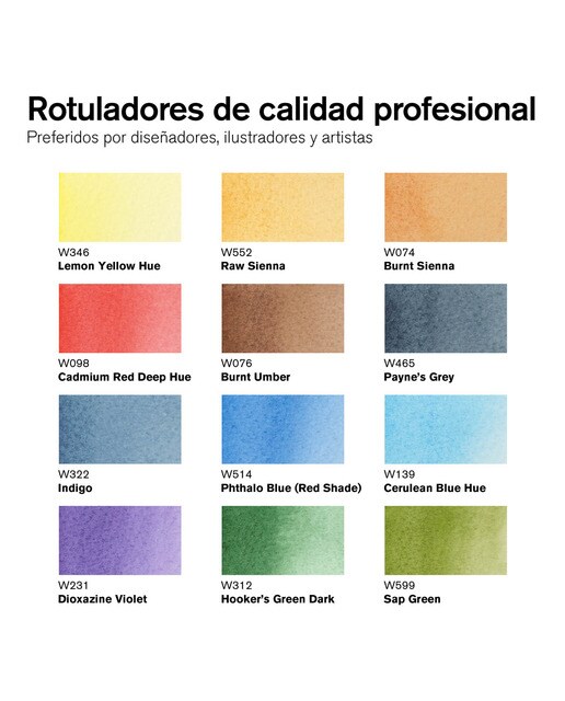 Conjunto de 12 Canetas de Feltro Promarker Watercolor Tons Paisagem - Multicolor Multicolor-2