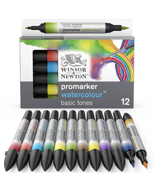 Conjunto de 12 Canetas de feltro Promarker Watercolor Tons Clássicos Multicolor Multicolor-1