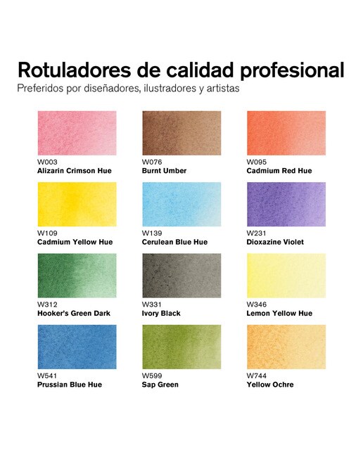 Conjunto de 12 Canetas de feltro Promarker Watercolor Tons Clássicos Multicolor Multicolor-2
