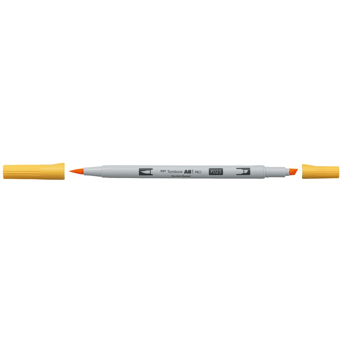 Marcador Dual Brush ABT PRO Base de álcool de ponta dupla Light Orange 025 Laranja-2
