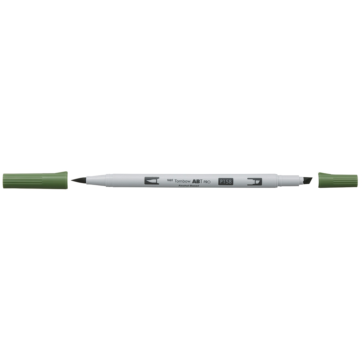 Marcador Dual Brush ABT PRO Base de álcool de ponta dupla Dark Olive 158 Verde Azeitona-2