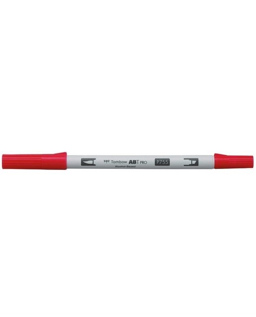 Marcador Dual Brush ABT PRO Base de álcool de ponta dupla Rubine Red 755 Vermelho-1