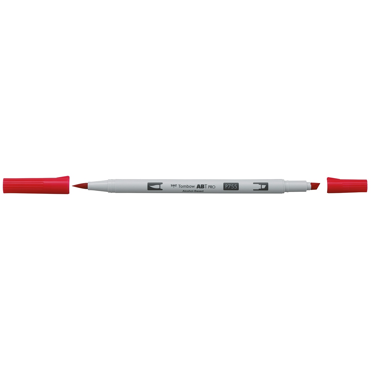 Marcador Dual Brush ABT PRO Base de álcool de ponta dupla Rubine Red 755 Vermelho-2