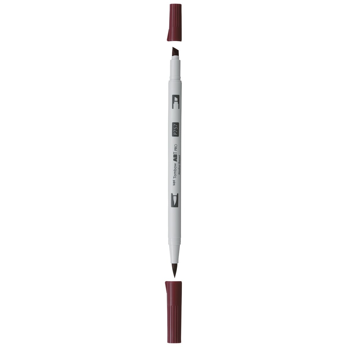 Marcador Dual Brush ABT PRO Base de álcool de ponta dupla Port Red 757 Roxo-2