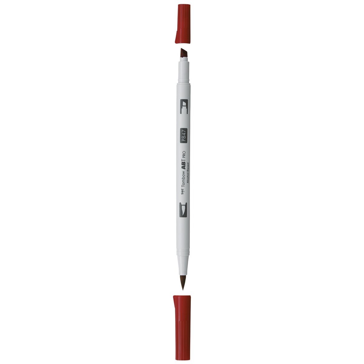 Marcador Dual Brush ABT PRO Base de álcool de ponta dupla Crimson 847 Vermelho-2