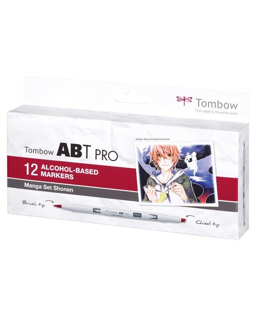 Pack con 12 rotuladores ABT PRO Base Alcohol Tombow Colores Manga Shonen