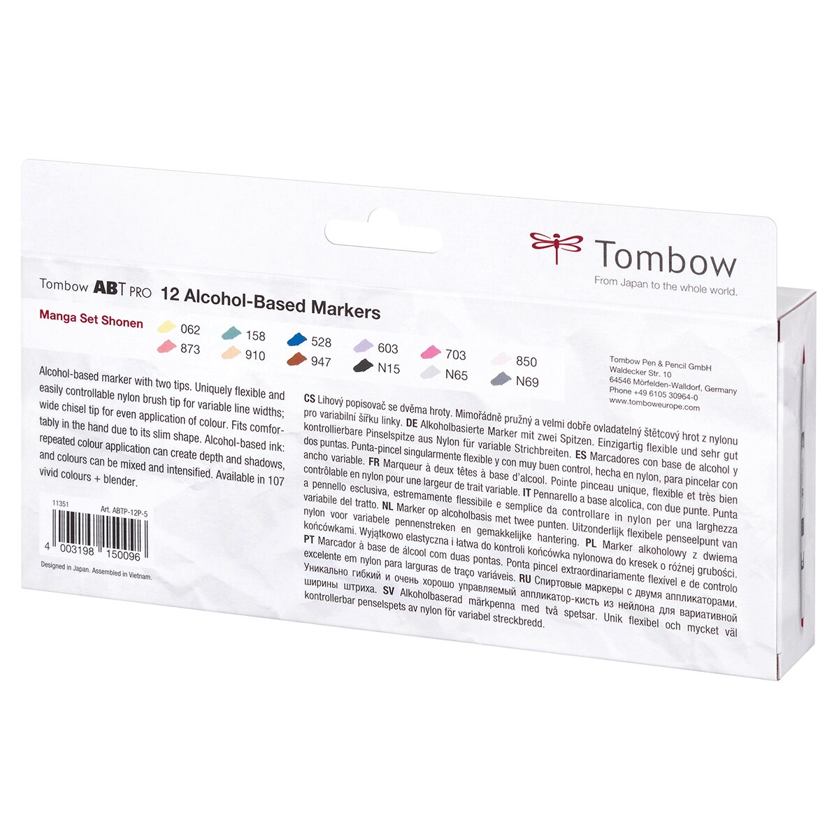 Pack con 12 rotuladores ABT PRO Base Alcohol Tombow Colores Manga Shonen Multicolor-2