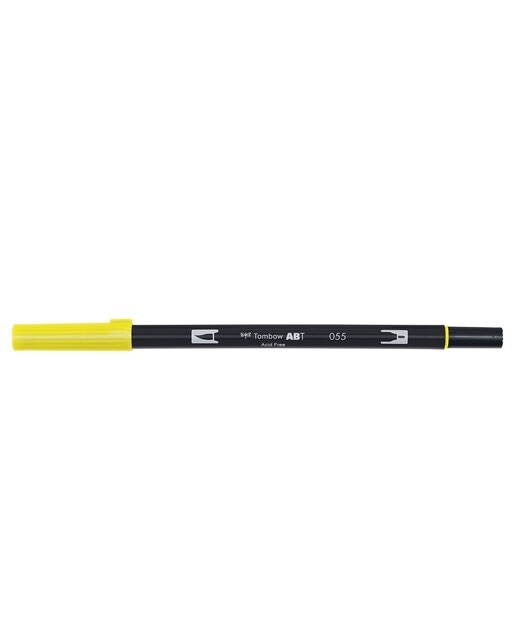 Marcador Dual Brush ABT de ponta dupla aguarelável Process Yellow 055 Amarelo-1