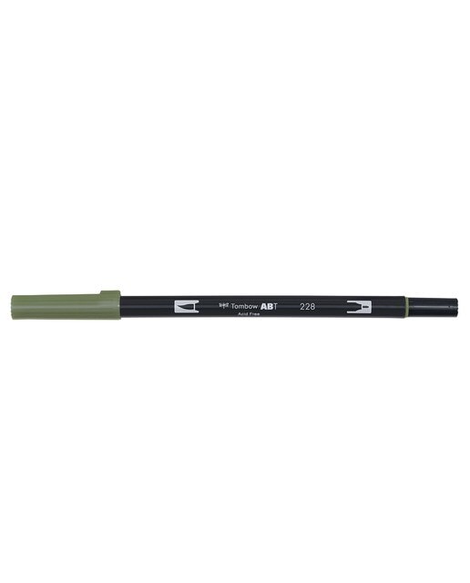 Marcador Dual Brush ABT de ponta dupla aguarelável Grey Green 228 Verde-acinzentado-1