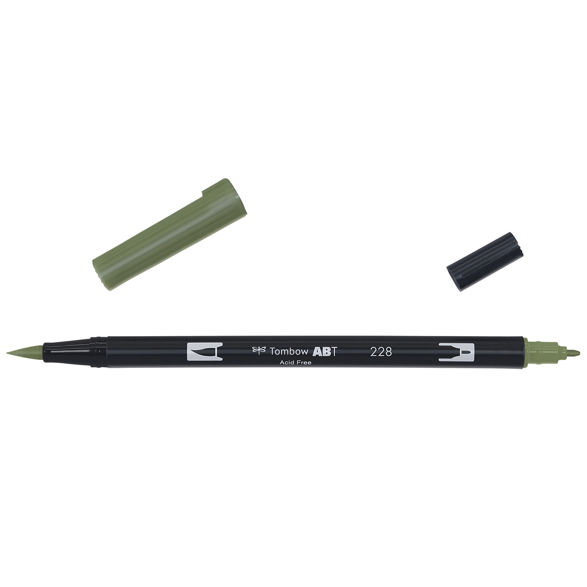 Marcador Dual Brush ABT de ponta dupla aguarelável Grey Green 228 Verde-acinzentado-2