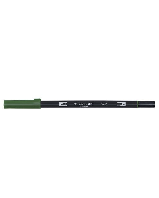 Marcador Dual Brush ABT de ponta dupla aguarelável Hunter Green 249 Verde-1