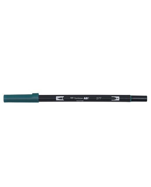 Marcador Dual Brush ABT de ponta dupla aguarelável Dark Green 277 Verde-escuro-1